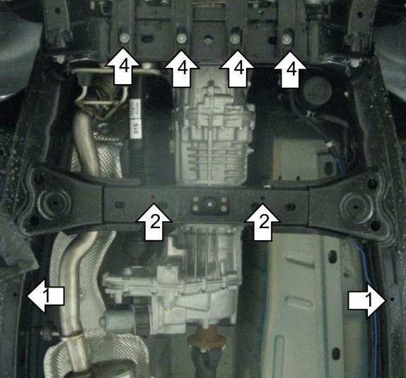 Защита стальная Мотодор для КПП, РК на Volkswagen Amarok фото 4