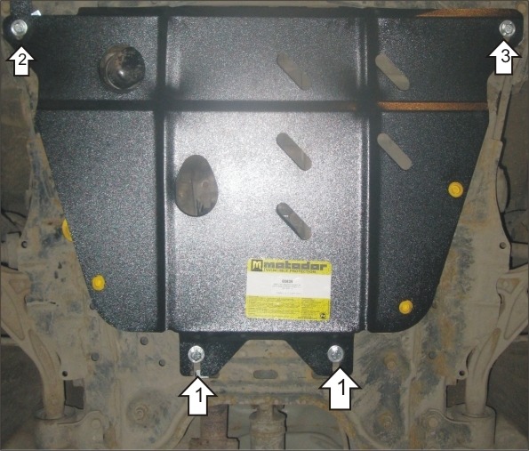 Защита стальная Мотодор для картера двигателя и КПП на Honda Crossroad фото 4