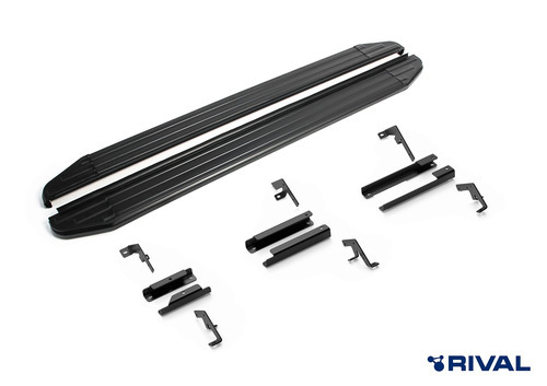 Порог-площадка Rival Premium-Black A193ALB c комплектом крепежа для Changan UNI-K (1 поколение)