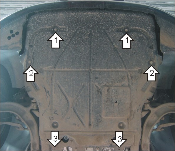Защита алюминиевая Мотодор для картера двигателя, КПП, электроусилителя руля на Volkswagen Transporter/Caravelle/Multivan T5 и T6/T6.1 фото 3