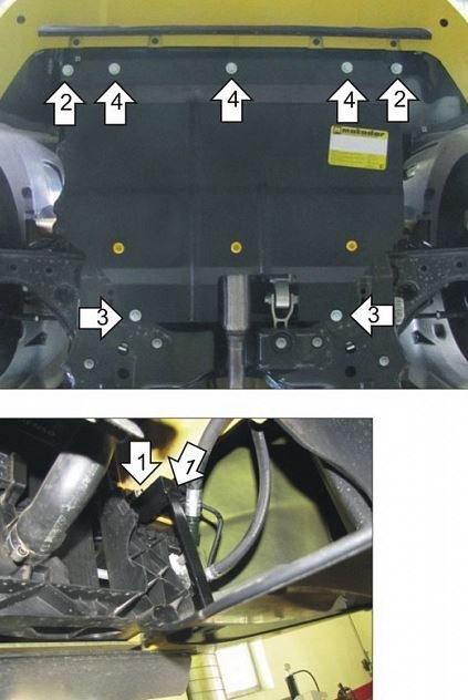 Защита стальная Мотодор для картера двигателя, КПП на Alfa Romeo Mito фото 2