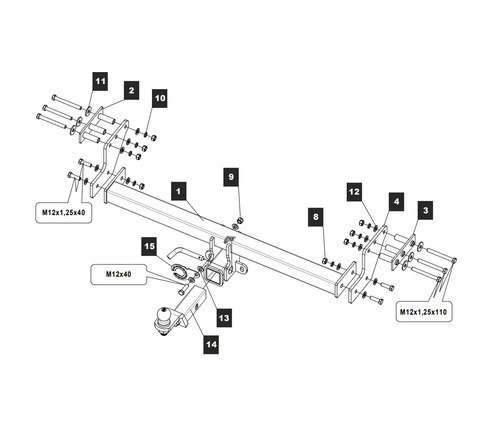 Фаркоп TowRus для Volvo XC90 (C)