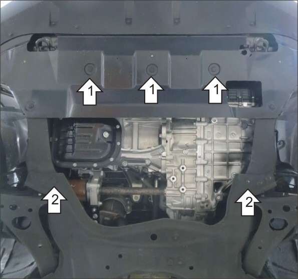 Защита стальная Мотодор для картера двигателя, КПП на Haval H2 фото 3