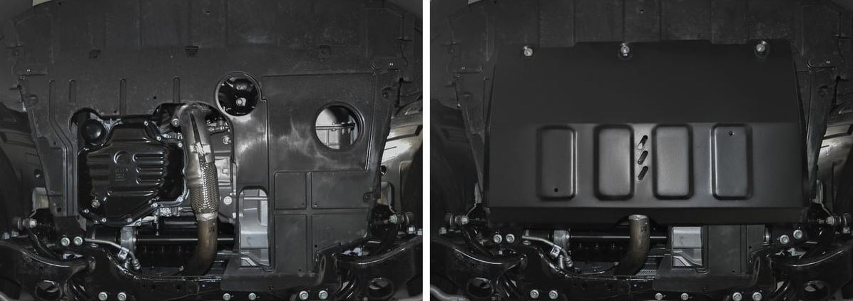 Защита стальная АвтоБроня для картера и КПП на Geely Emgrand X7 (2 рестайлинг) фото 2