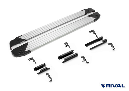 Порог-площадка Rival Silver F193AL c комплектом крепежа для Changan UNI-K (1 поколение)