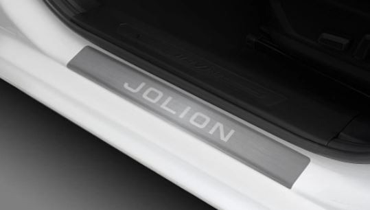 Комплект накладок на дверные пороги Rival для Haval Jolion с гравировкой Jolion фото 2