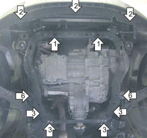 Защита стальная Мотодор для картера двигателя, КПП на Opel Antara и Chevrolet Captiva фото 2