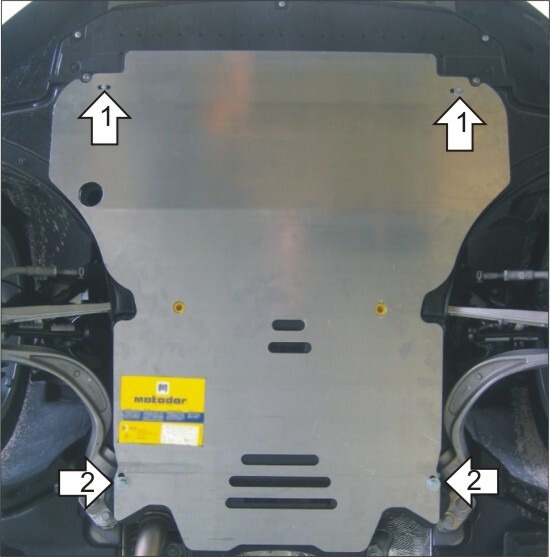 Защита алюминиевая Мотодор для картера двигателя, КПП на Audi A4 фото 3