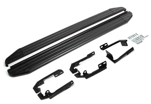 Порог-площадка Rival Premium-Black A193ALB c комплектом крепежа для Isuzu D-MAX (RT85 рестайлинг)