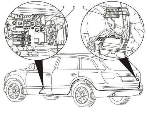Комплект дополнительной электрики WESTFALIA для Audi Q7 к розетке на а/м без функции электропривода задней двери
