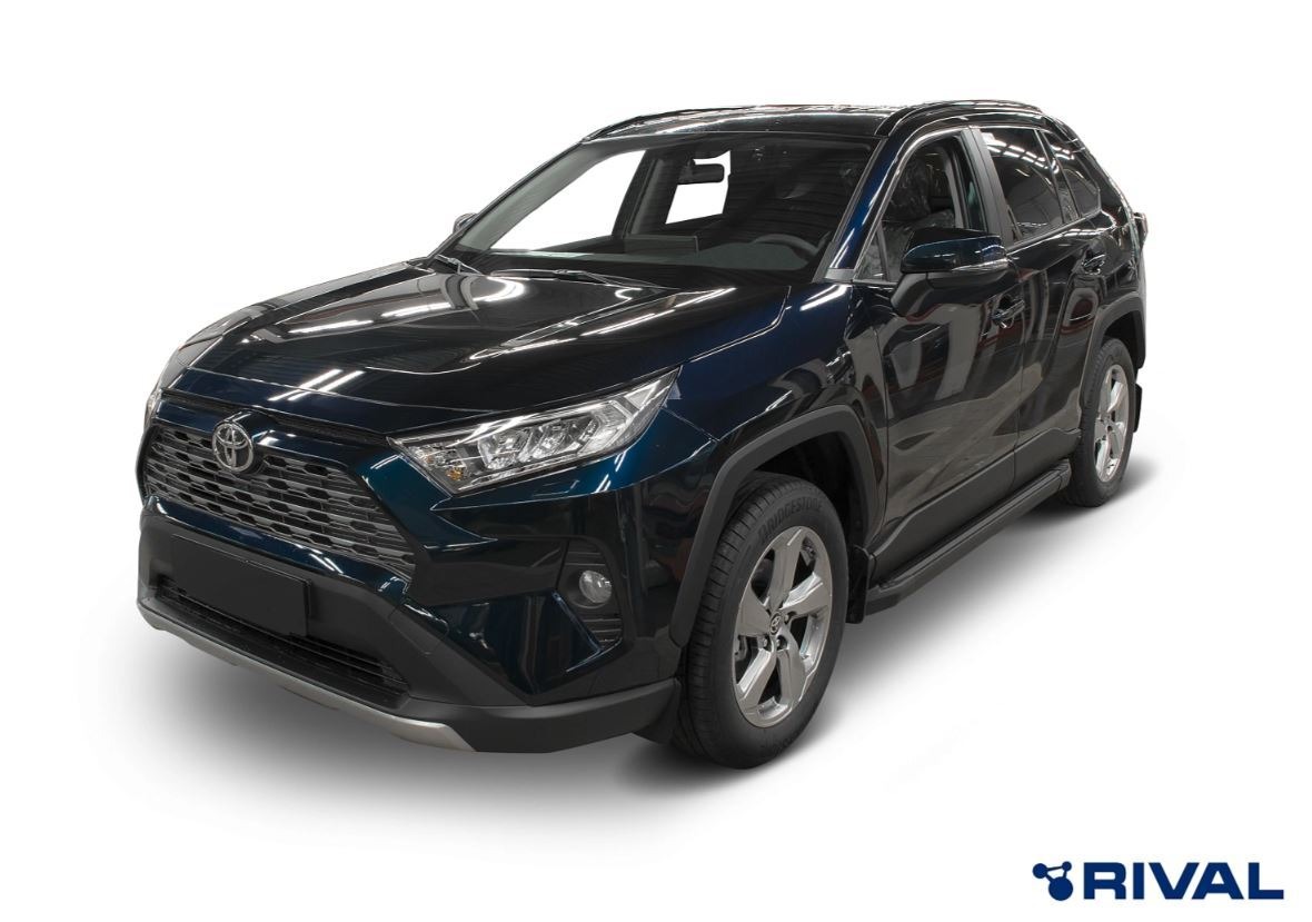 Порог-площадка Rival Black F180ALB c комплект крепежа для Toyota RAV4 (XA50) фото 2