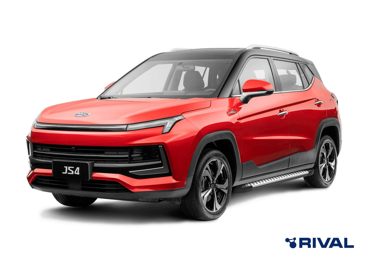 Порог-площадка Rival ​BMW-Style D180AL c комплектом крепежа для Москвич 3 (DA21)​ и JAC JS4 (1 поколение) фото 3