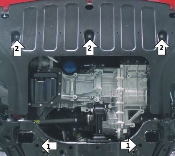 Защита АвтоСтандарт для картера двигателя, КПП на Hyundai Solaris (HCR) и KIA Rio (FB)/ Rio X/ X-Line фото 3