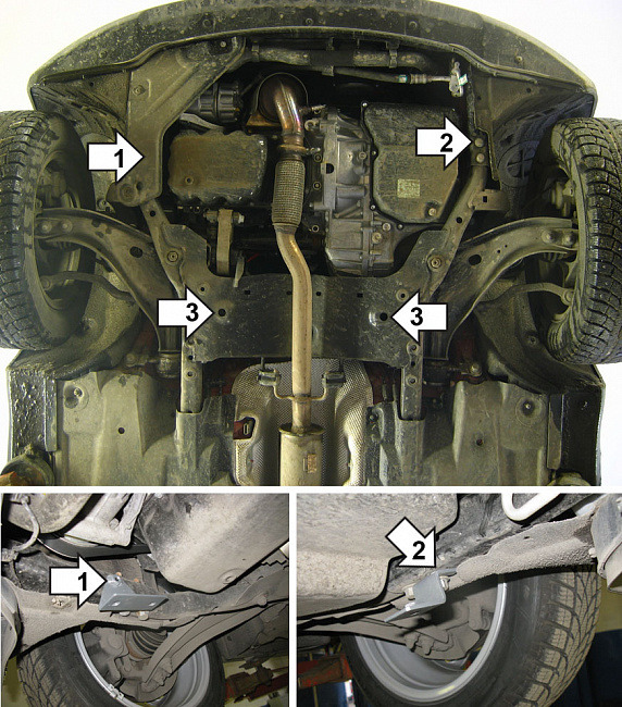 Защита алюминиевая Мотодор для картера двигателя, КПП на Mini Cooper фото 2