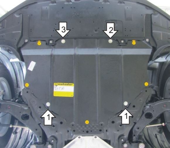 Защита стальная Мотодор для картера двигателя и КПП на Mazda CX-5 и Mazda 6 фото 2