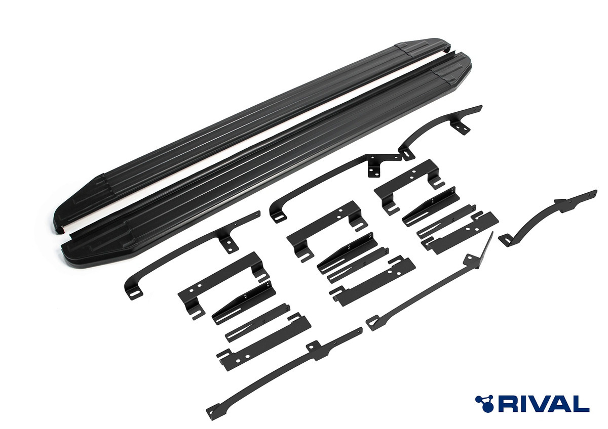 Порог-площадка Rival ​Premium-Black A180ALB c комплектом крепежа для GAC GS3 (2 поколение)