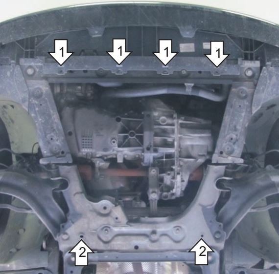 Защита стальная Мотодор для картера двигателя, КПП на Renault Kangoo и Mercedes-benz Citan фото 3