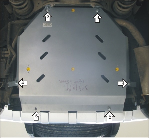 Защита алюминиевая Мотодор для заднего бампера на Mitsubishi Pajero IV фото 4