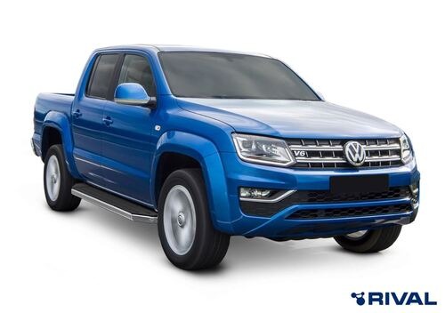 Порог-площадка Rival Premium A193ALP c комплект крепежа для Volkswagen Amarok (2H рестайлинг)