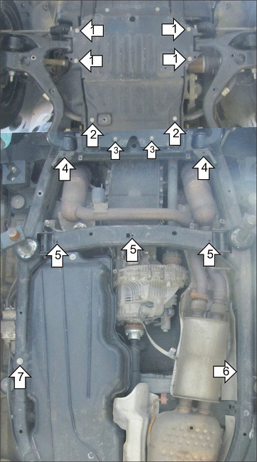 Защита алюминиевая Мотодор для картера двигателя, КПП, РК на Land Rover Range Rover Sport фото 5