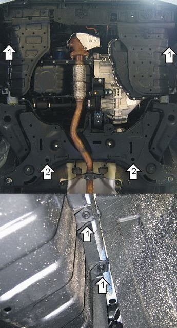 Защита стальная Мотодор для картера двигателя, КПП на KIA Picanto фото 2