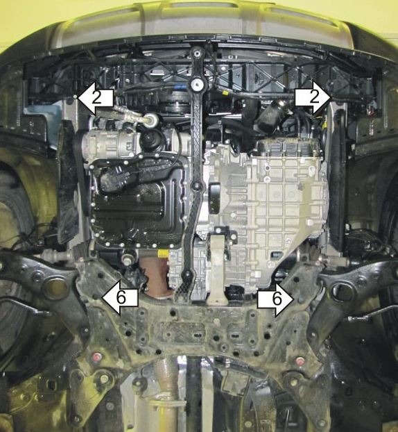 Защита АвтоСтандарт для картера двигателя, КПП для Hyundai Santa Fé III (DM)/ Premium фото 3