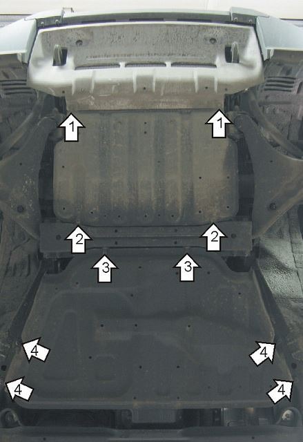 Защита стальная Мотодор для картера двигателя и КПП на Mitsubishi Pajero фото 4