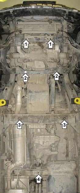 Защита стальная Мотодор для картера двигателя, КПП и РК на Nissan Pathfinder фото 5