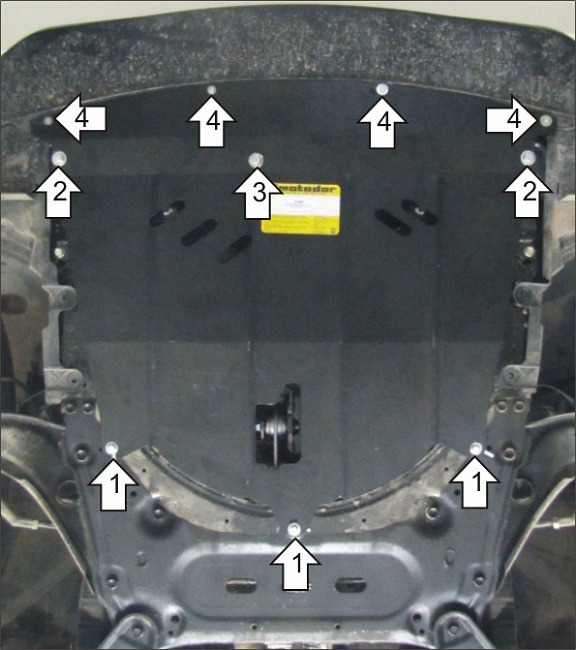 Защита алюминиевая Мотодор для картера двигателя, КПП на Nissan Qashqai фото 3