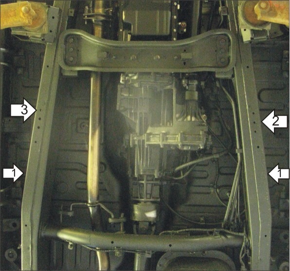Защита алюминиевая Мотодор для РК на Mitsubishi Pajero Sport II фото 2