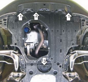 Защита алюминиевая Мотодор для картера двигателя на Honda Civic VIII фото 2
