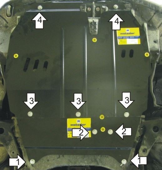 Защита стальная Мотодор для картера двигателя, КПП на Vortex Estina и Chery Fora фото 3