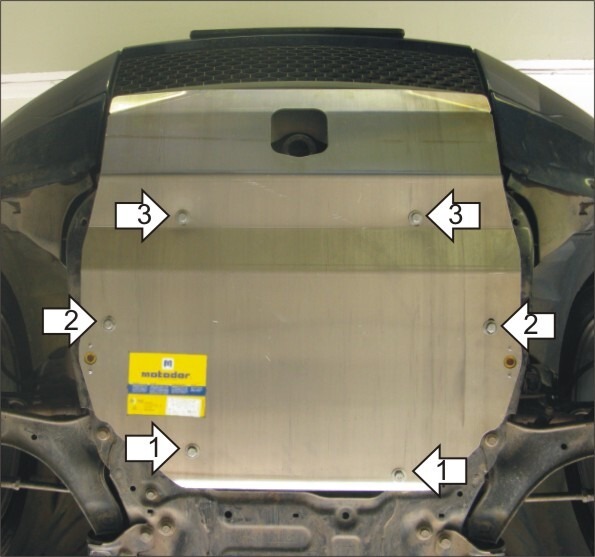 Защита алюминиевая Мотодор для картера двигателя, КПП на Land Rover Freelander II фото 4