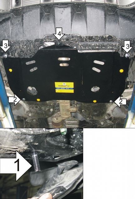 Защита стальная Мотодор для картера двигателя и КПП на Nissan Murano фото 2
