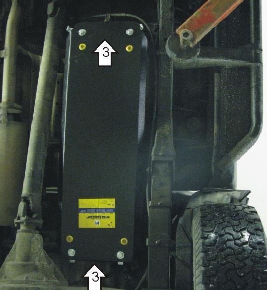 Защита стальная Мотодор для топливного бака на Mitsubishi L 200 фото 2