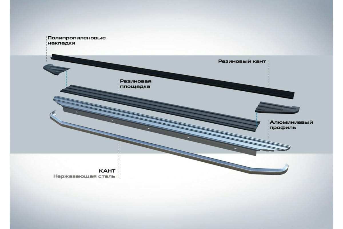 Порог-площадка Rival Premium A180ALP c комплектом крепежа для Lada 4x4/ 4x4 Urban (2131) фото 4