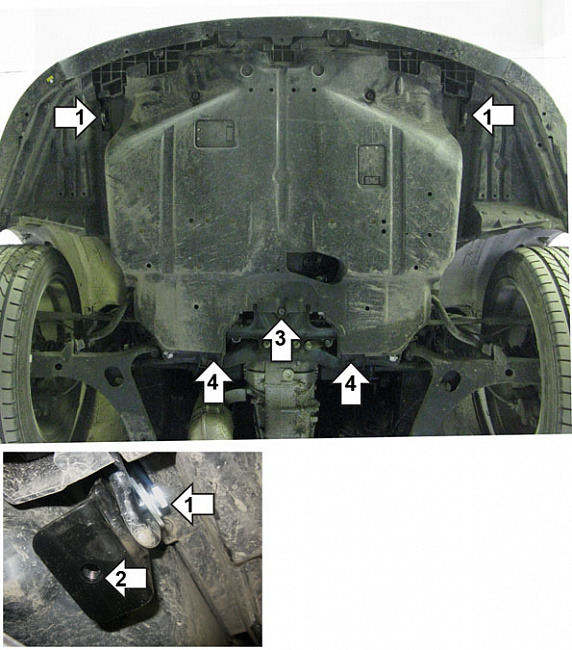 Защита алюминиевая Мотодор для картера двигателя на Subaru Impreza Wrx фото 2