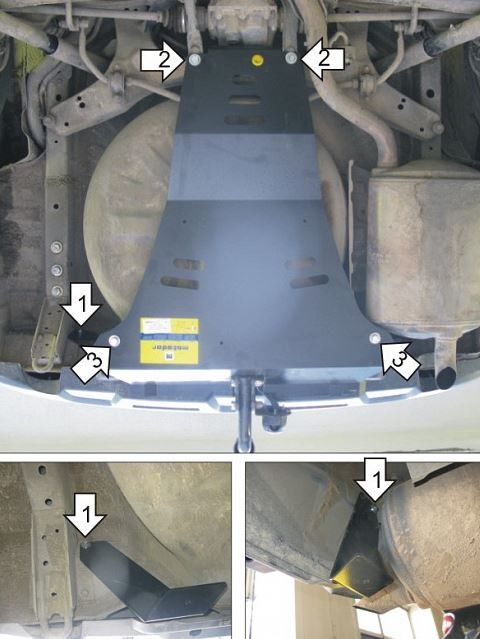 Защита стальная Мотодор для Задний Бампер на Nissan X-Trail фото 2
