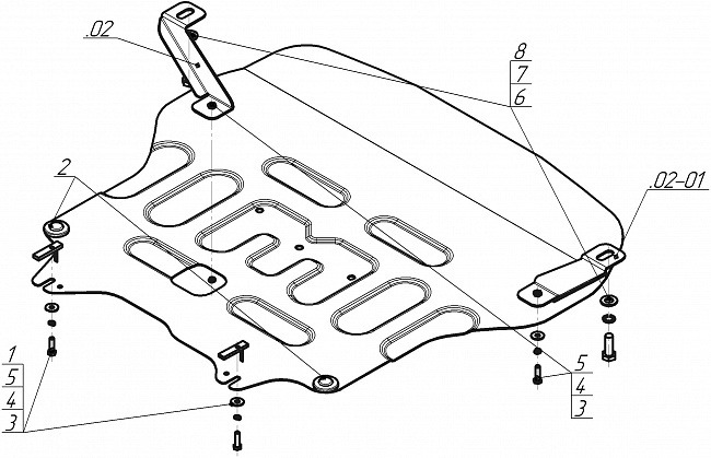 Защита стальная Мотодор для картера двигателя, КПП на Hyundai Elantra фото 2