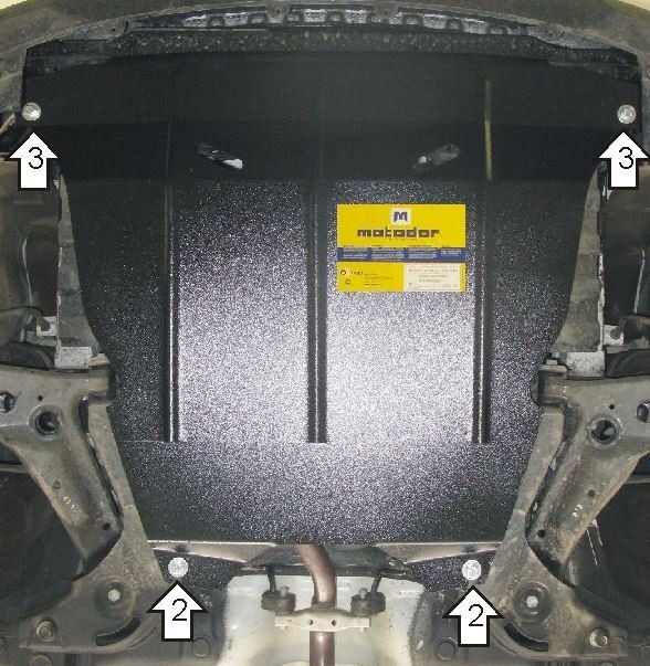 Защита стальная Мотодор для картера двигателя, КПП на KIA Picanto фото 3