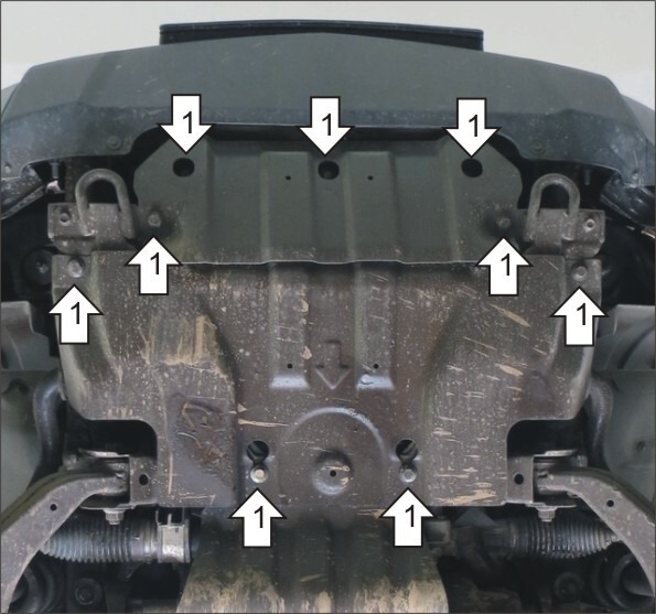 Защита стальная Мотодор для радиатора на Chevrolet TrailBlazer фото 3