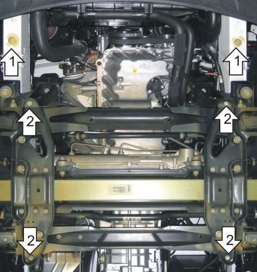 Защита стальная Мотодор для картера двигателя и КПП на Volkswagen Crafter фото 2