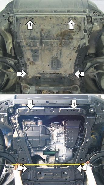 Защита стальная Мотодор для картера двигателя, КПП на Nissan X-Trail фото 3
