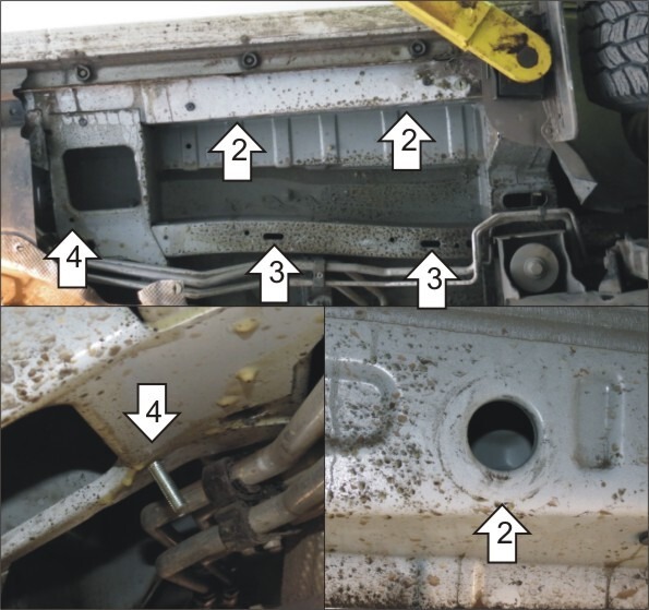 Защита алюминиевая Мотодор для трубкок кондиционера на Volkswagen Transporter/Multivan/Caravelle T5 и T6 фото 3