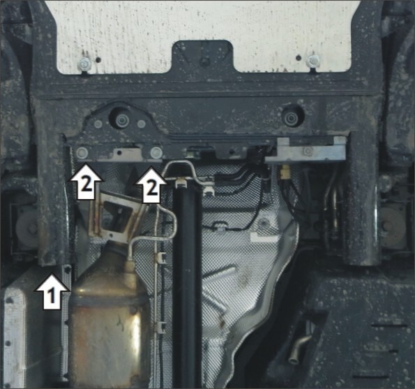 Защита алюминиевая Мотодор для трубкок сажевого фильтра на Volkswagen Transporter/Multivan/Caravelle T6 фото 3