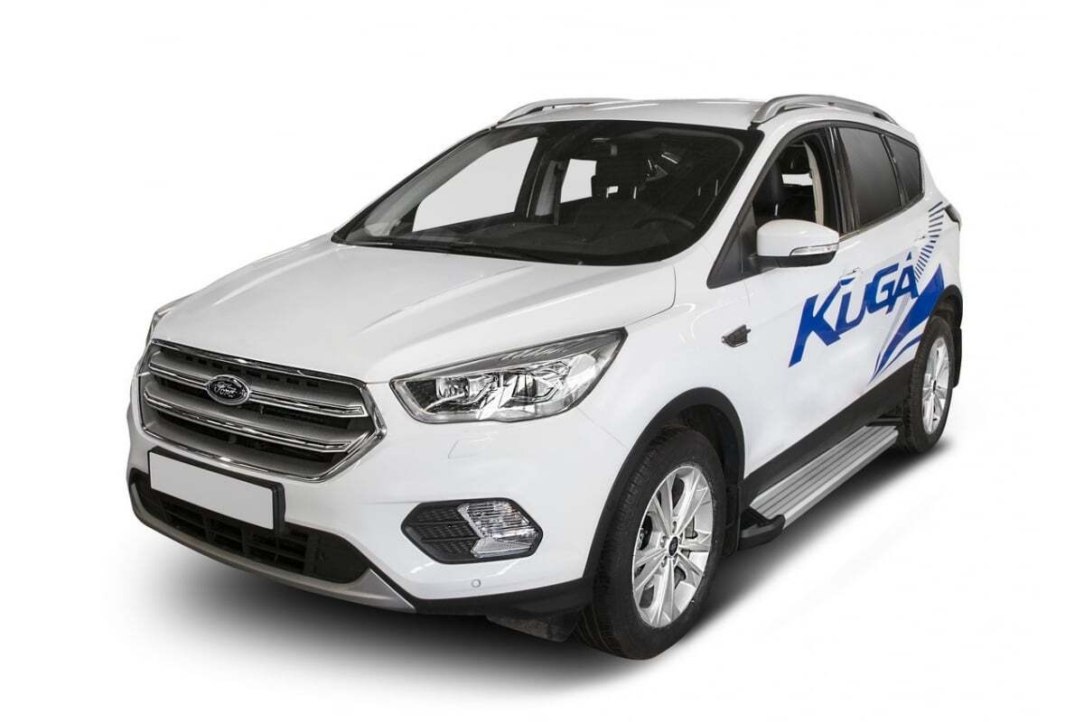 Порог-площадка Rival Silver F180AL c комплект крепежа для Ford Kuga (CBS рестайлинг) фото 2