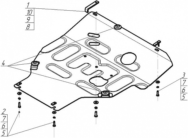 Защита стальная Мотодор для картера двигателя, КПП на Nissan Tiida/NV200/Sentra фото 2