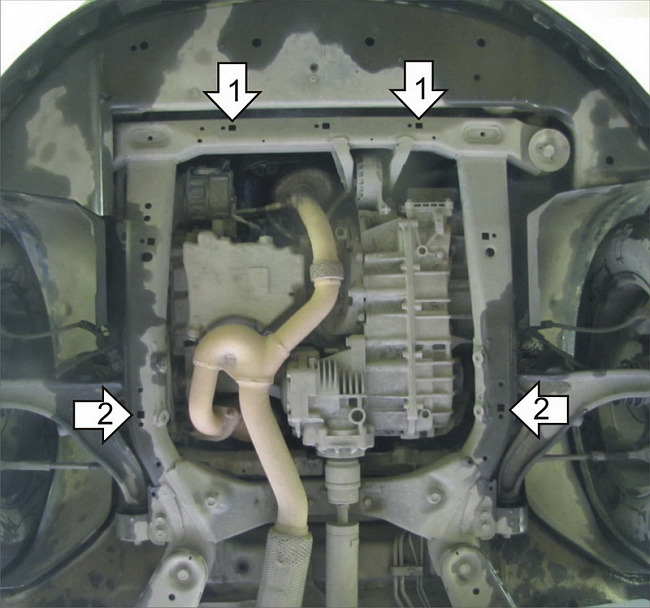 Защита стальная Мотодор для картера двигателя, КПП на Cadillac SRX фото 3