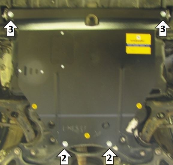 Защита стальная Мотодор для картера двигателя, КПП на Toyota Corolla Fielder/Corolla Axio фото 2
