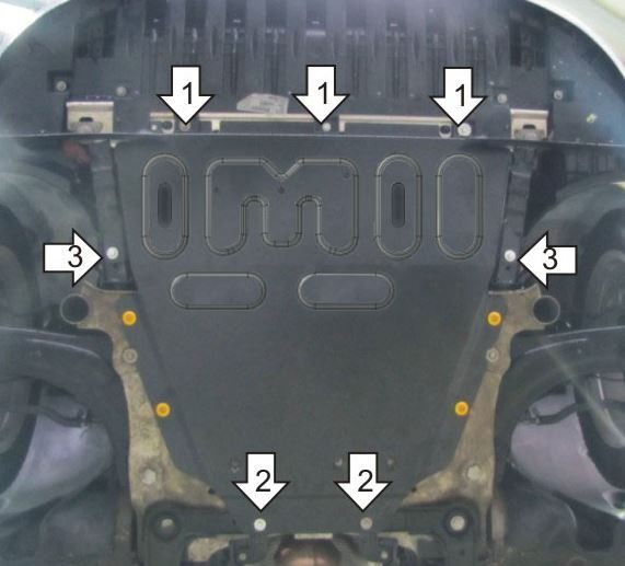Защита АвтоСтандарт для картера двигателя, КПП на Renault Fluence (L30) и Grand Scénic III (JZ)/ Scénic III (JZ и Renault Megane III (KZ) фото 2